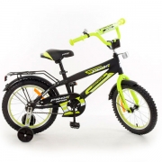 Детский черно-зеленый двухколесный велосипед "PROFI"