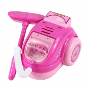Детский игрушечный розовый пылесос на батарейках