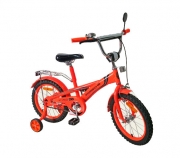 Дитячий помаранчевий двоколісний велосипед 