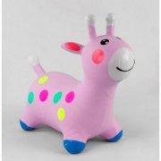 Детский резиновый прыгун "Жираф" розовый