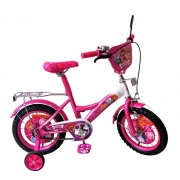 Дитячий рожевий двоколісний велосипед