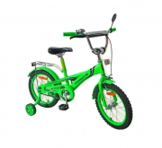 Детский зеленый двухколесный велосипед 