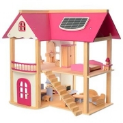 Будиночок дерев'яний для ляльок з меблями