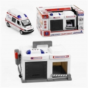 Гараж с рацией и машиной "Скорая помощь"