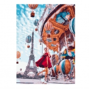 Живопись по номерам "Воздушные шары и карусель в Париже"