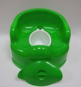 Горшок детский зеленый с крышкой