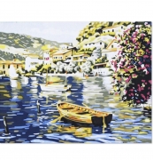 Холст-раскраска по номерам "Лодка на озере"