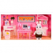 Игровой набор "Кабинет" с кукольной мебелью и флоксовыми животными