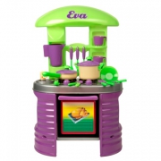 Іграшкова кухня з посудом, фіолетова