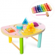 Іграшковий дерев'яний стіл-сортер з лабіринтом і ксилофоном