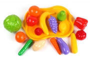 Іграшковий набір фруктів і овочів на підносі