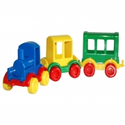 Іграшковий паровозик з вагончиками