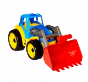 Іграшковий різнокольоровий трактор з ковшем