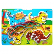 Игрушка-шнуровка деревянная "Динозавры"