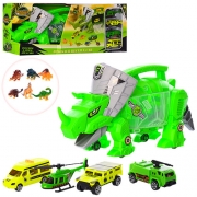 Игрушка трейлер "Носорог" с динозаврами и машинками