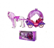 Розовая карета с лошадью