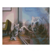 Картина алмазами "Майбутній тигр" на підрамнику