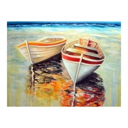 Картина алмазами "Две лодки на берегу"