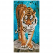 Картина алмазами "Тигр на камне"