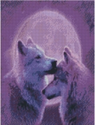 Картина алмазами "Вовки у місячному сяйві"