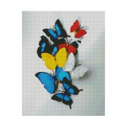 Картина алмазами "Яскраві метелики" на підрамнику