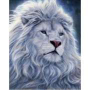 Картина алмазами без підрамника "Мудрий лев"