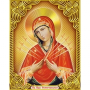 Картина алмазами на подрамнике "Богородица Семистрельная"