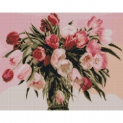 Картина алмазами на подрамнике "Букет тюльпанов"