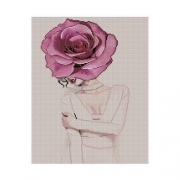 Картина алмазами на підрамнику "Дівчина-бутон троянди"