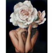 Картина діамантами на підрамнику "Дівчина троянда"