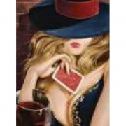 Картина алмазами на подрамнике "Девушка в шляпе"
