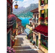 Картина алмазами на подрамнике "Городские улицы"