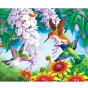 Картина алмазами на подрамнике "Колибри"