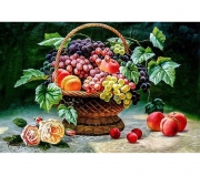 Картина алмазами на подрамнике "Корзина с фруктами"