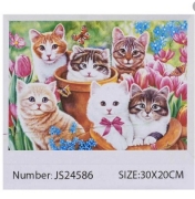 Картина алмазами на підрамнику "Кошенята"