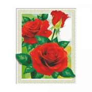 Картина алмазами на підрамнику "Червоні троянди"