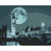 Картина алмазами на подрамнике "Ночь в Лондоне"