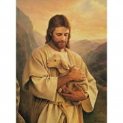 Картина алмазами на підрамнику "Пастир з овечкою"
