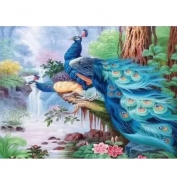 Картина алмазами на подрамнике "Павлины"