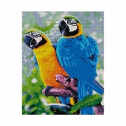 Картина алмазами на подрамнике "Попугаи ара"