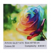 Картина алмазами на подрамнике "Цветная роза"