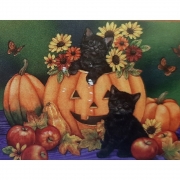 Картина алмазами неонова "Хелловін" без підрамника