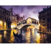 Картина алмазами с подрамником "Огни Венеции"