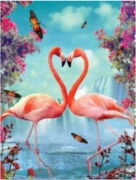 Картина алмазная мозаика "Розовые фламинго"