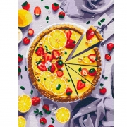 Картина на холсте по номерам "Лимонно-клубничный пирог"