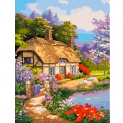 Картина на полотне по номерам "Загородный домик"