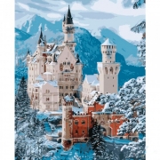 Картина на полотні за номерами "Зимовий замок Нойшванштайн"