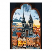 Картина на полотне по номерам "Золотая Прага"
