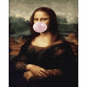 Картина по номерам Premium "Мона Лиза с жвачкой"