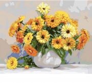 Картина за номерами "Букет з жовтих квітів" в коробці
